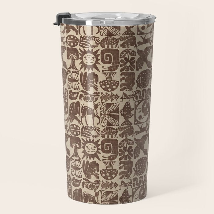 Nature Blocks - walnut brown Travel Mug Gallery Image 3