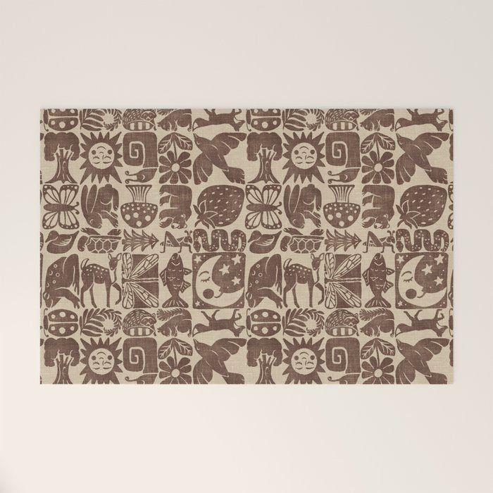 Nature Blocks - walnut brown Welcome Mat Gallery Image 1