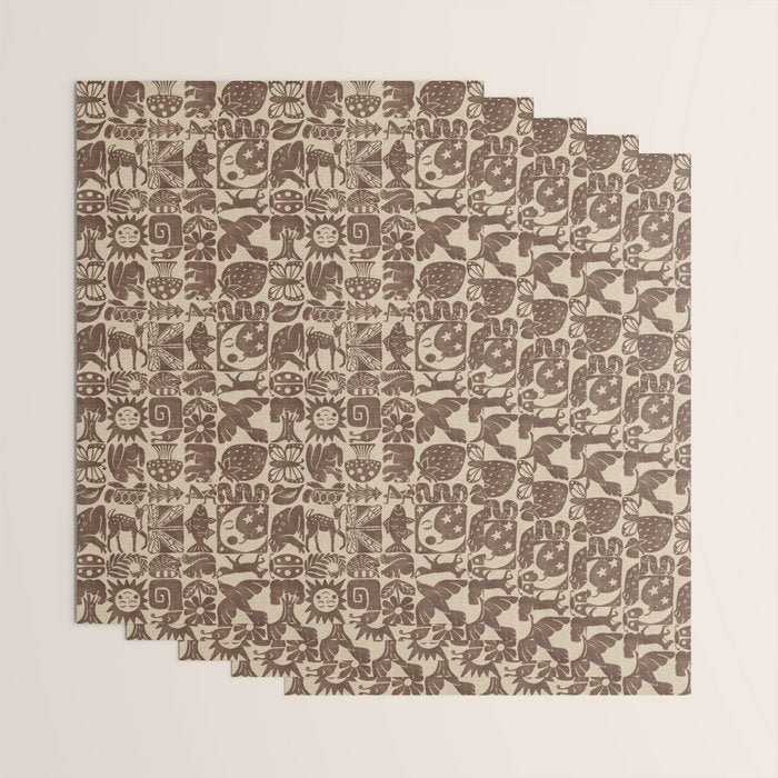 Nature Blocks - walnut brown Wrapping Paper Gallery Image 3