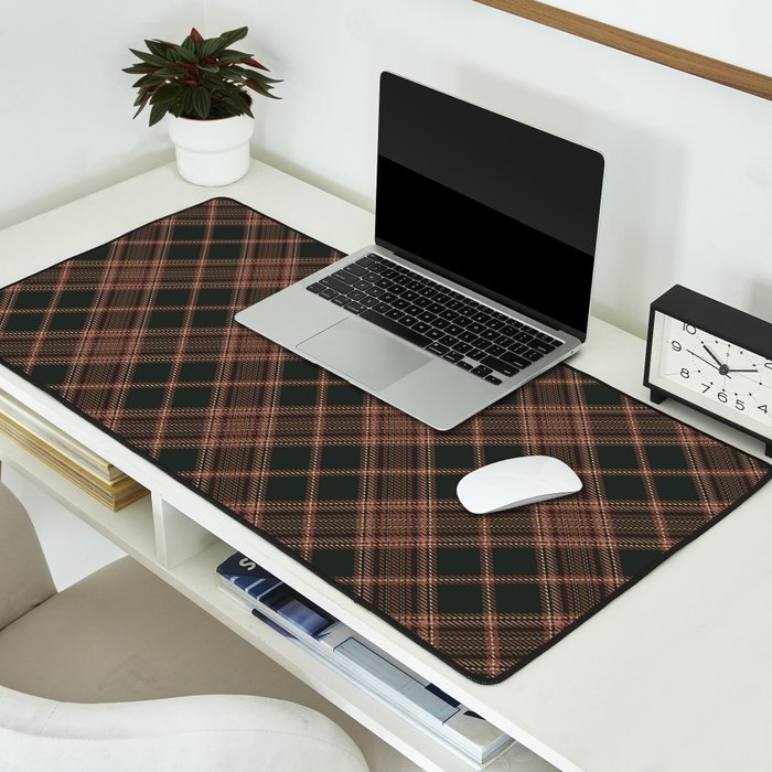 brune tartan Desk Mat Gallery Image 2