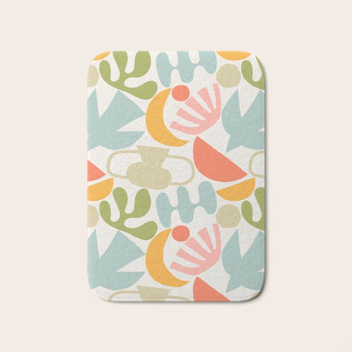 Colorful abstract nature organic shape pattern  Bath Mat Gallery Image 1