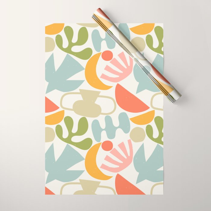 Colorful abstract nature organic shape pattern  Wrapping Paper Gallery Image 1