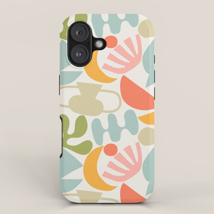 Colorful abstract nature organic shape pattern  iPhone Case Gallery Image 1
