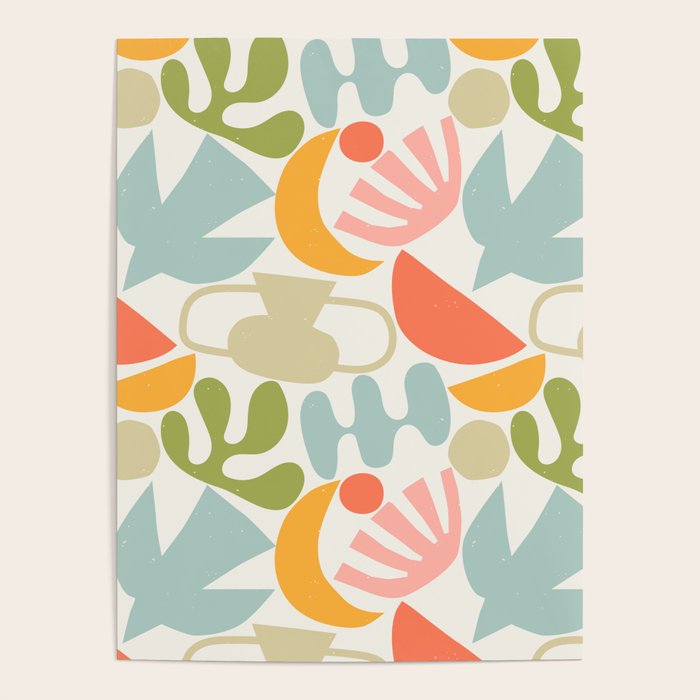 Colorful abstract nature organic shape pattern  Poster Gallery Image 1