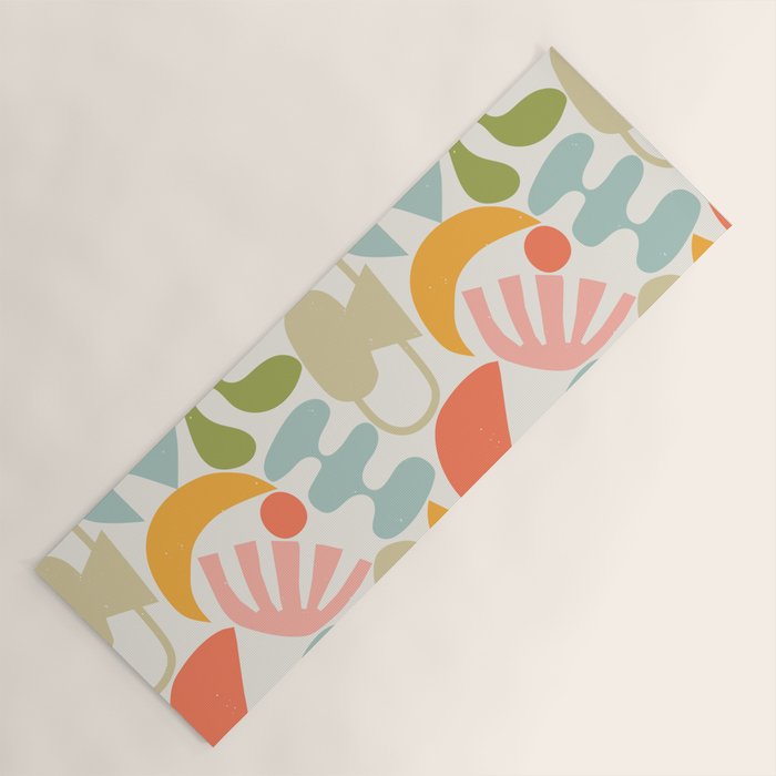 Colorful abstract nature organic shape pattern  Yoga Mat Gallery Image 1