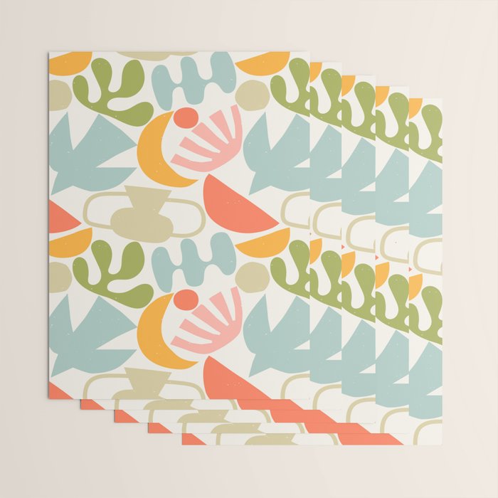 Colorful abstract nature organic shape pattern  Wrapping Paper Gallery Image 3