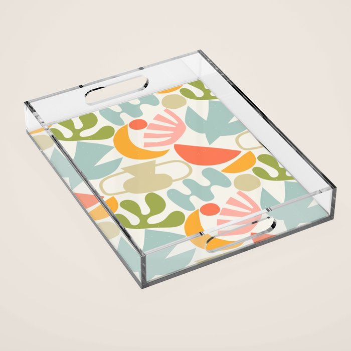 Colorful abstract nature organic shape pattern  Acrylic Tray Gallery Image 1