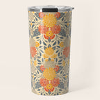 Warm Yellow, Orange & Blue Floral Travel Mug Gallery Image 1