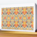 Warm Yellow, Orange & Blue Floral Wall Mural Gallery Image 2