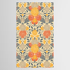 Warm Yellow, Orange & Blue Floral Tablecloth Gallery Image 2