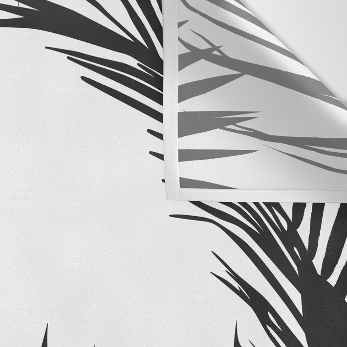 Black And White Palm Leaves Wall Tapestry Gallery Image 3