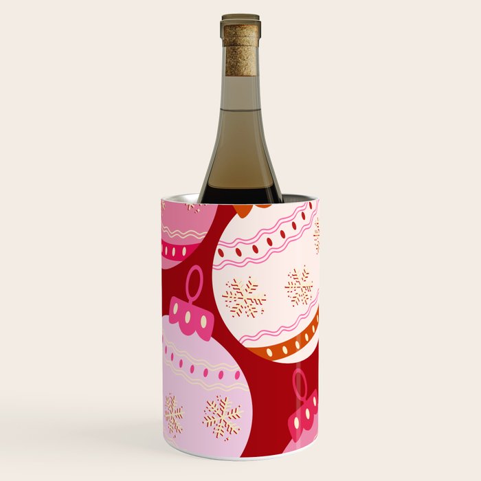 Pink Christmas Decorations Retro Baubles Wine Chiller Gallery Image 2