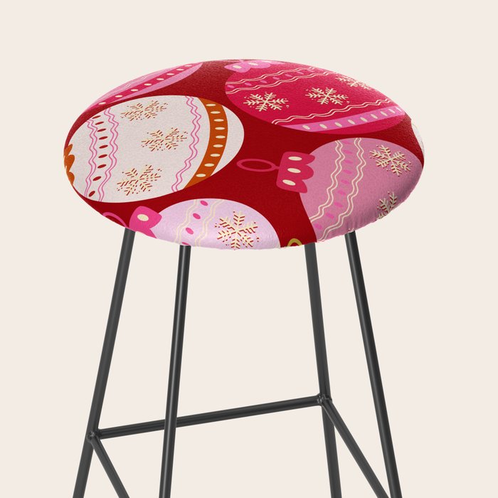 Pink Christmas Decorations Retro Baubles Stool Gallery Image 2
