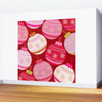 Pink Christmas Decorations Retro Baubles Wall Mural Gallery Image 2
