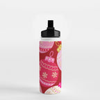 Pink Christmas Decorations Retro Baubles Water Bottle Gallery Image 2