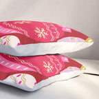 Pink Christmas Decorations Retro Baubles Pillow Sham Gallery Image 3