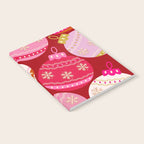 Pink Christmas Decorations Retro Baubles Notebook Gallery Image 2