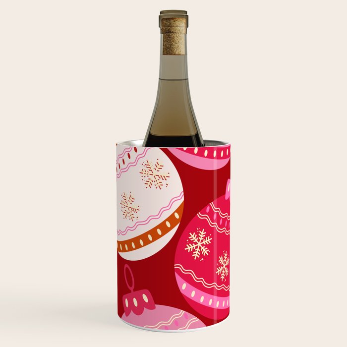 Pink Christmas Decorations Retro Baubles Wine Chiller Gallery Image 1
