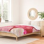 Pink Christmas Decorations Retro Baubles Duvet Cover Gallery Image 2