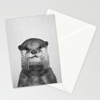 Otter - Black & White Stationery Card Gallery Image 2