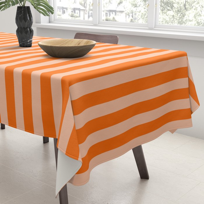 Striped 2 Orange Tablecloth Gallery Image 3