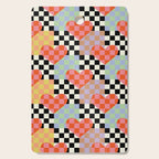 Retro love heart checkered pattern Cutting Board Gallery Image 1