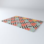 Retro love heart checkered pattern Rug Gallery Image 3
