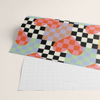 Retro love heart checkered pattern Wrapping Paper Gallery Image 2