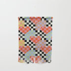 Retro love heart checkered pattern Wall Hanging Gallery Image 1
