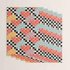 Retro love heart checkered pattern Wrapping Paper Gallery Image 3