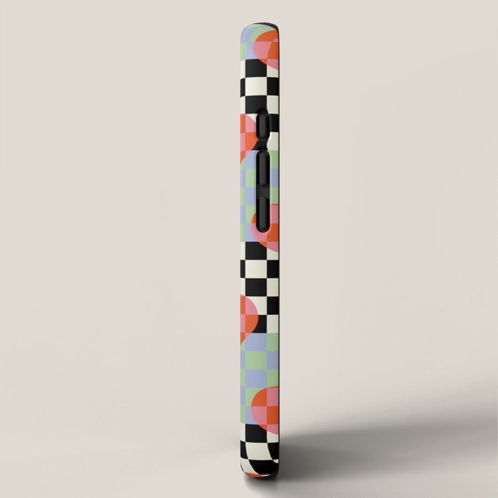Retro love heart checkered pattern iPhone Case Gallery Image 2