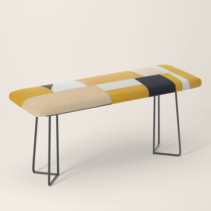 Yellow Abstract Collage Bench Gallery Image 1