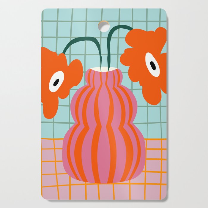 Colorful clay blooms Cutting Board Gallery Image 1