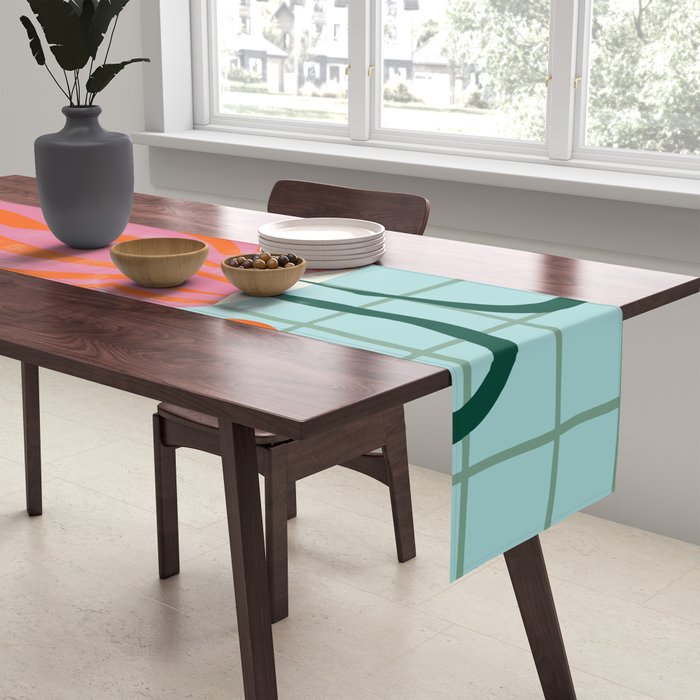 Colorful clay blooms Table Runner Gallery Image 2