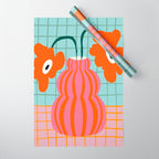 Colorful clay blooms Wrapping Paper Gallery Image 1