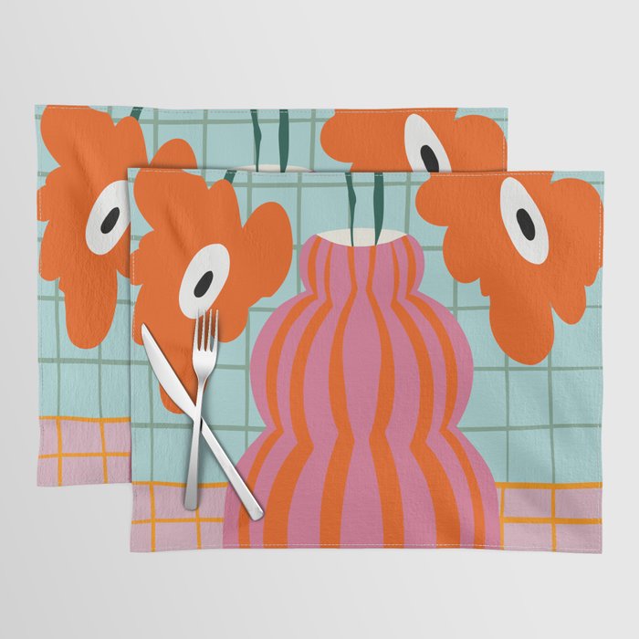 Colorful clay blooms Placemat Gallery Image 1