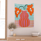 Colorful clay blooms Wall Tapestry Gallery Image 2