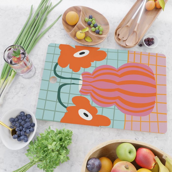 Colorful clay blooms Cutting Board Gallery Image 2
