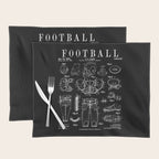 American Football Old Vintage Patent Drawing Print Placemat Gallery Image 1