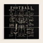 American Football Old Vintage Patent Drawing Print Wood Wall Art Gallery Image 1
