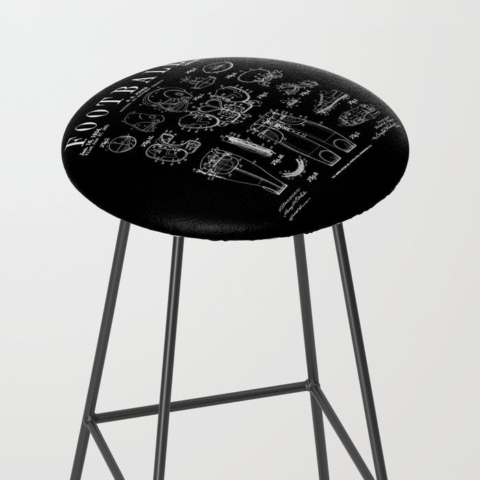 American Football Old Vintage Patent Drawing Print Stool Gallery Image 2