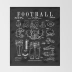 American Football Old Vintage Patent Drawing Print Throw Blanket Gallery Image 2