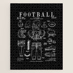 American Football Old Vintage Patent Drawing Print Jigsaw Puzzle Gallery Image 1