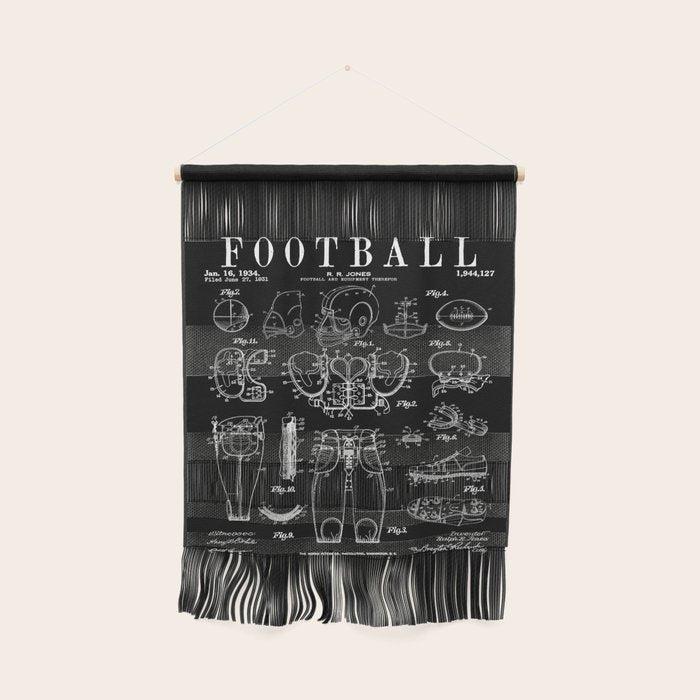 American Football Old Vintage Patent Drawing Print Wall Hanging Gallery Image 1