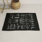 American Football Old Vintage Patent Drawing Print Rug Gallery Image 1