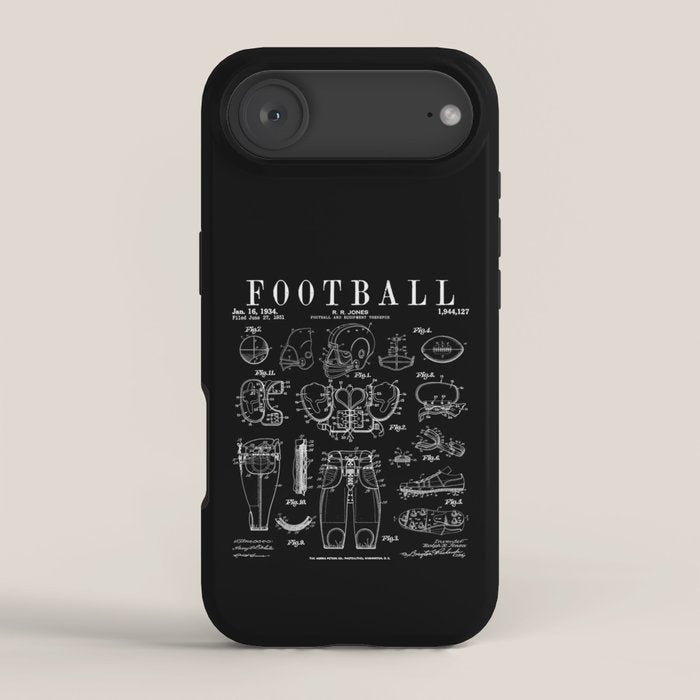 American Football Old Vintage Patent Drawing Print iPhone Case Gallery Image 2