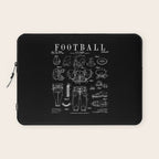 American Football Old Vintage Patent Drawing Print Laptop Sleeve Gallery Image 1