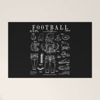 American Football Old Vintage Patent Drawing Print Welcome Mat Gallery Image 1