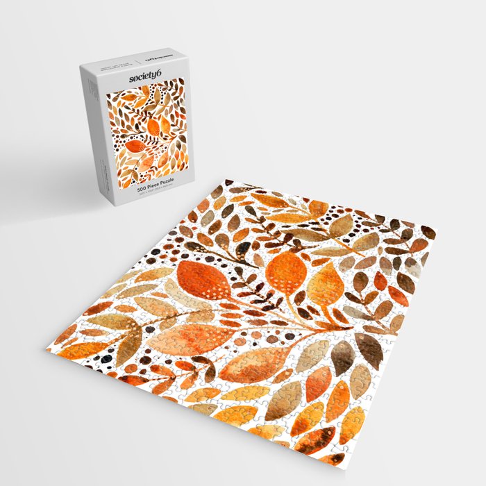 Autumn watercolor leaves Jigsaw Puzzle Gallery Image 2