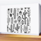Cactus plant doodle art pattern Wall Mural Gallery Image 2